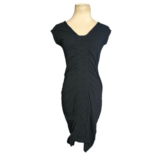 FP Beach black cap sleeves ruched mini dress size Medium - Picture 6 of 15